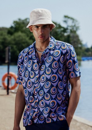 πουκαμισα Ben Sherman B by Ben Sherman Psychedelic Print μωβ | FMX-751243