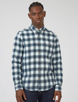 πουκαμισα Ben Sherman Brushed Ombre Check Flannel πρασινο | GIM-794865