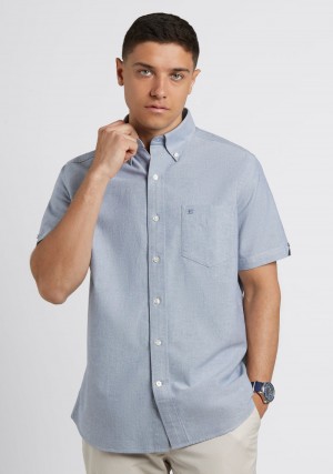 πουκαμισα Ben Sherman Short Sleeve Brighton Oxford Organic σκουρο μπλε | DJS-957420