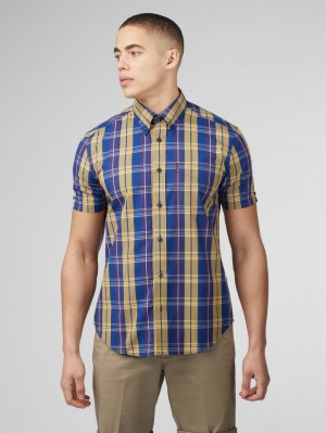 πουκαμισα Ben Sherman Signature Irregular Check μπλε | GXC-975314