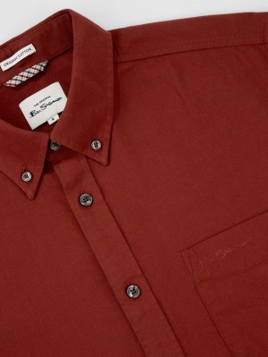 πουκαμισα Ben Sherman Signature Long-Sleeve Oxford πορτοκαλι | BSF-920631