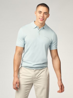 πλεκτά Ben Sherman Signature Short Sleeve Polo μπλε | YHA-029835