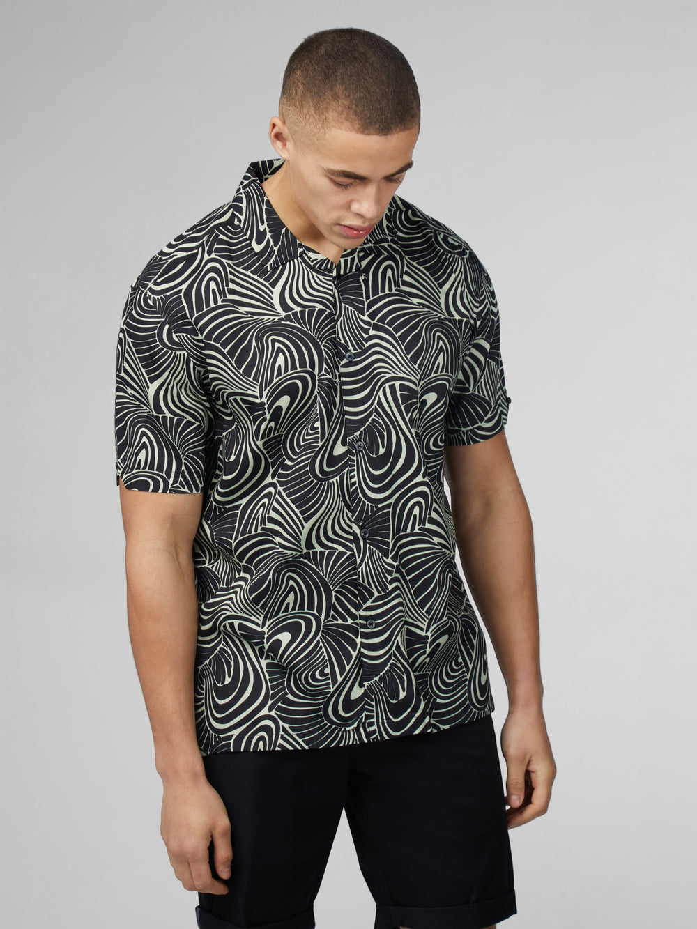 πουκαμισα Ben Sherman B by Ben Sherman Psychedelic Swirl Print μεντα | UNQ-249175