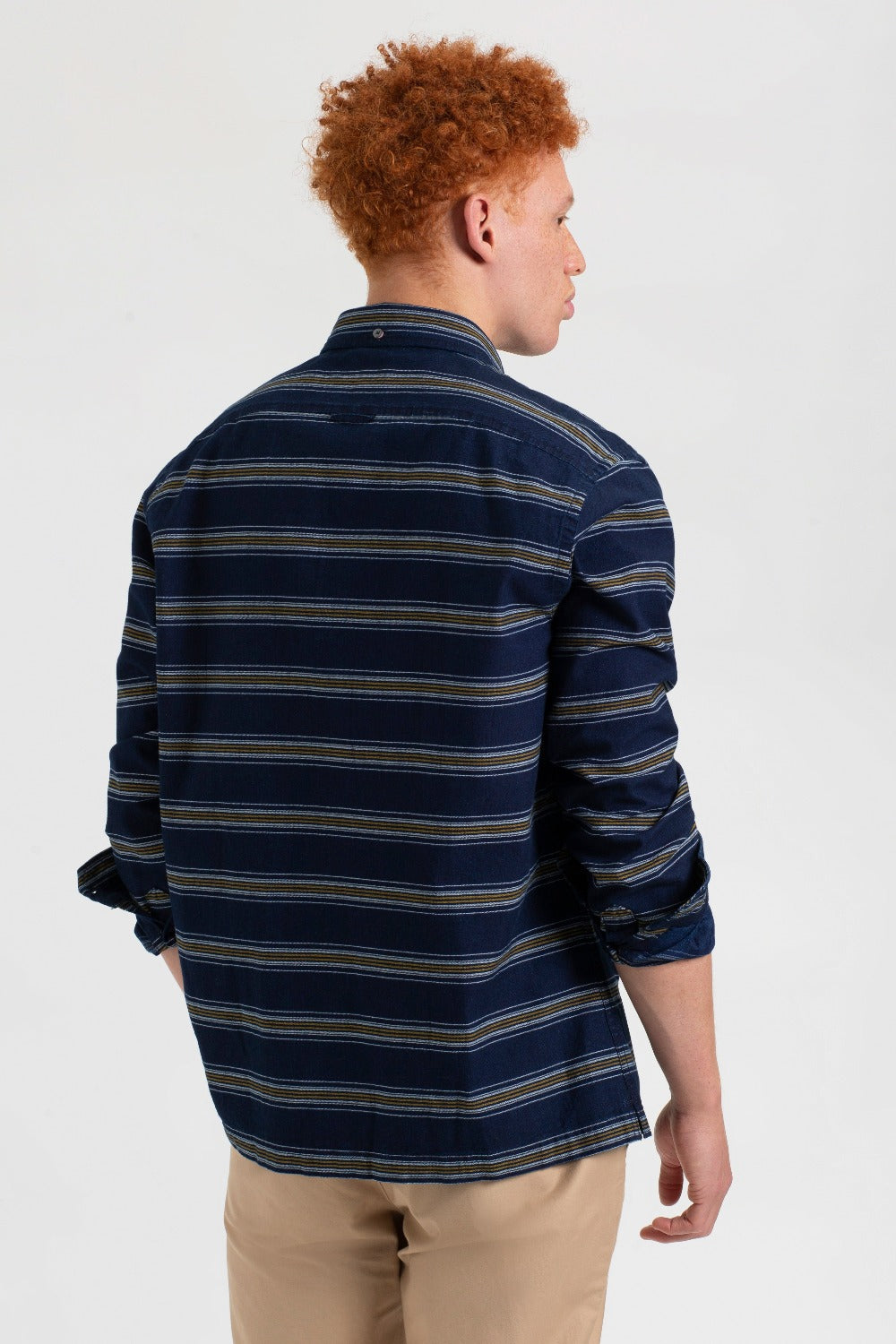 πουκαμισα Ben Sherman Dalston Blues Long Sleeve Indigo Stripe μπλε σκουρο | BMU-864729