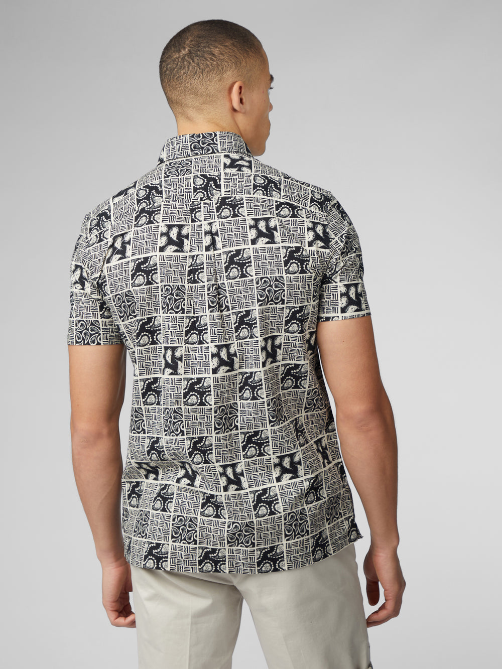 πουκαμισα Ben Sherman Signature Checkerboard Paisley Print μαυρα | JEK-132950