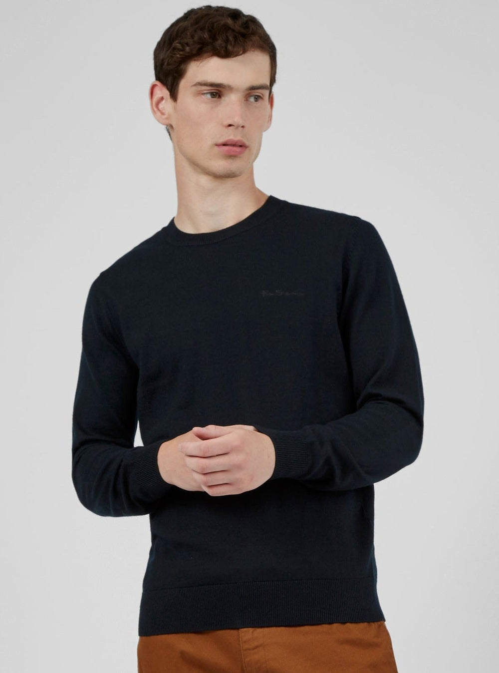 πλεκτά Ben Sherman Signature Crewneck μαυρα | EFB-203948