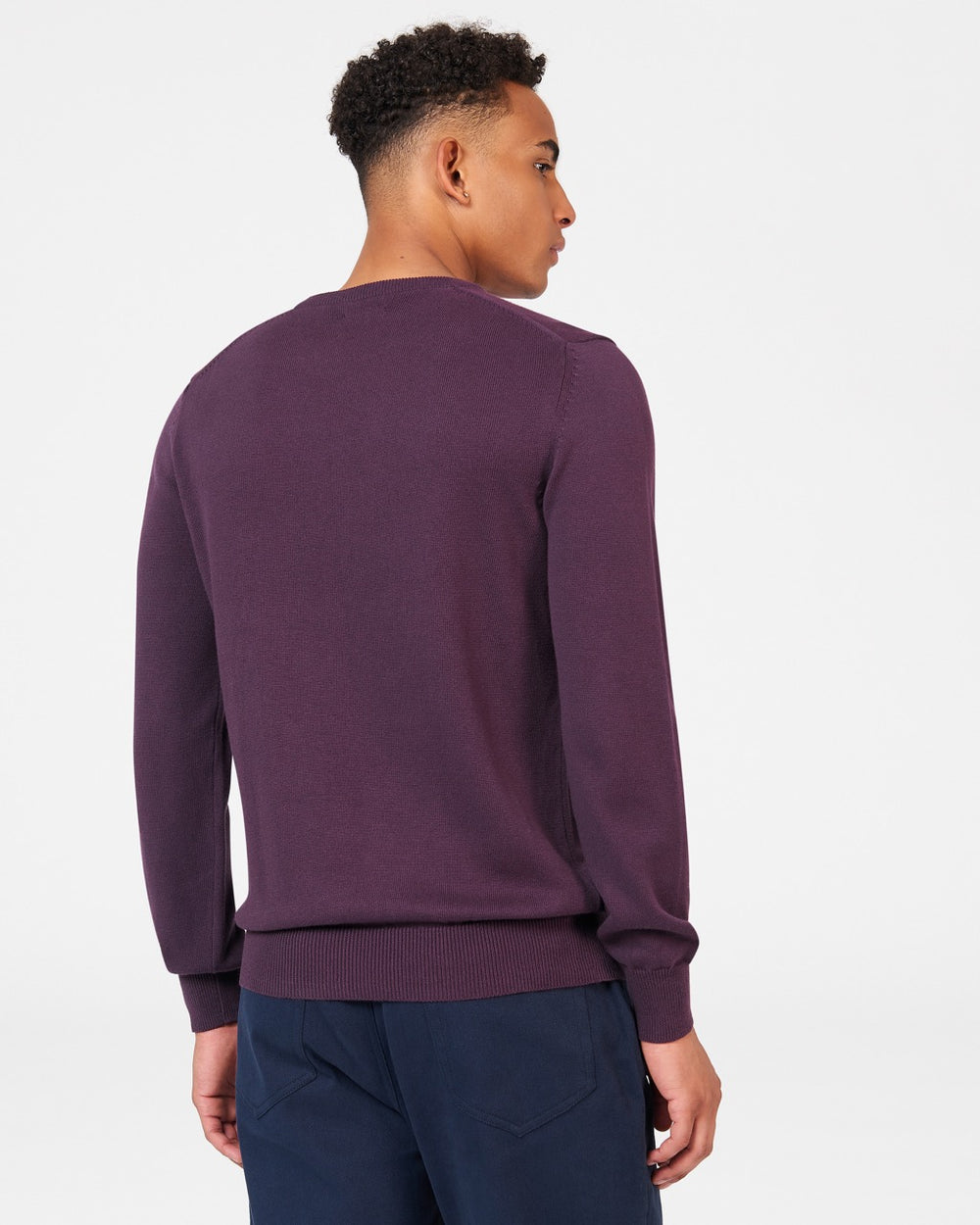 πλεκτά Ben Sherman Signature Crewneck μωβ | QFG-086235