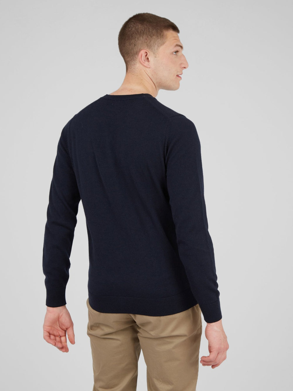 πλεκτά Ben Sherman Signature Crewneck σκουρο μπλε | XUZ-318462