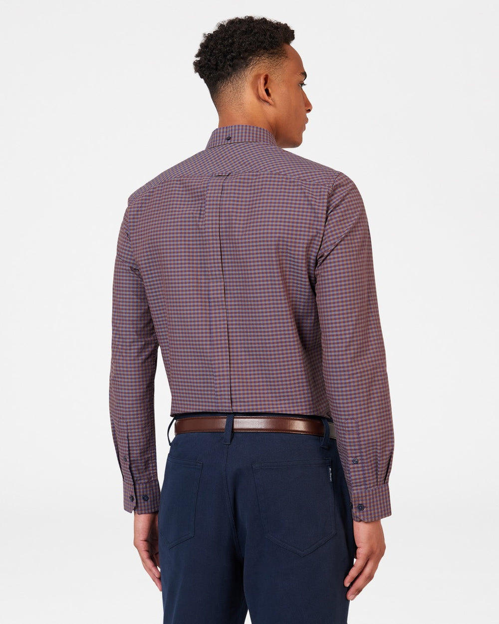 πουκαμισα Ben Sherman Signature Gingham Long-Sleeve μωβ | FUW-284709