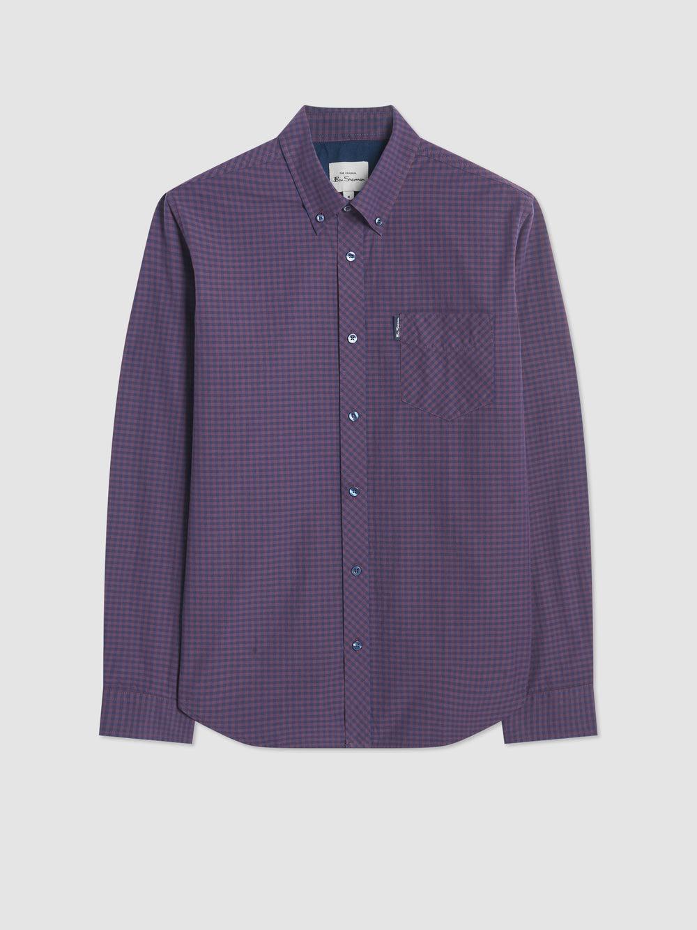 πουκαμισα Ben Sherman Signature Gingham Long-Sleeve μωβ | AOW-109834