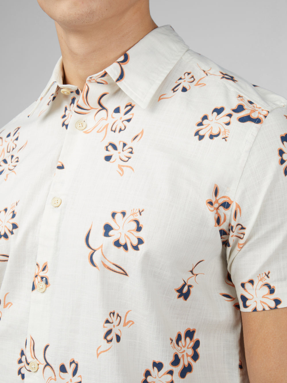 πουκαμισα Ben Sherman Signature Linear Floral ασπρα | CVG-042798