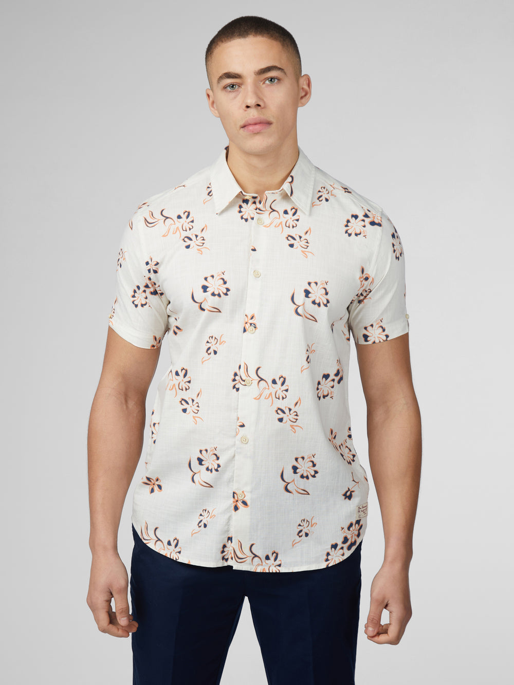 πουκαμισα Ben Sherman Signature Linear Floral ασπρα | CVG-042798