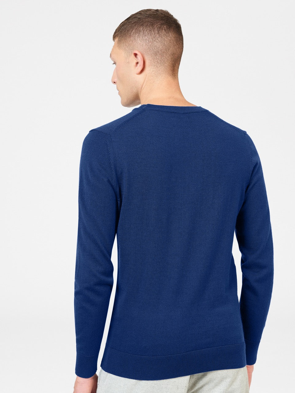 πλεκτά Ben Sherman Signature Merino Crewneck μπλε | YRO-728039