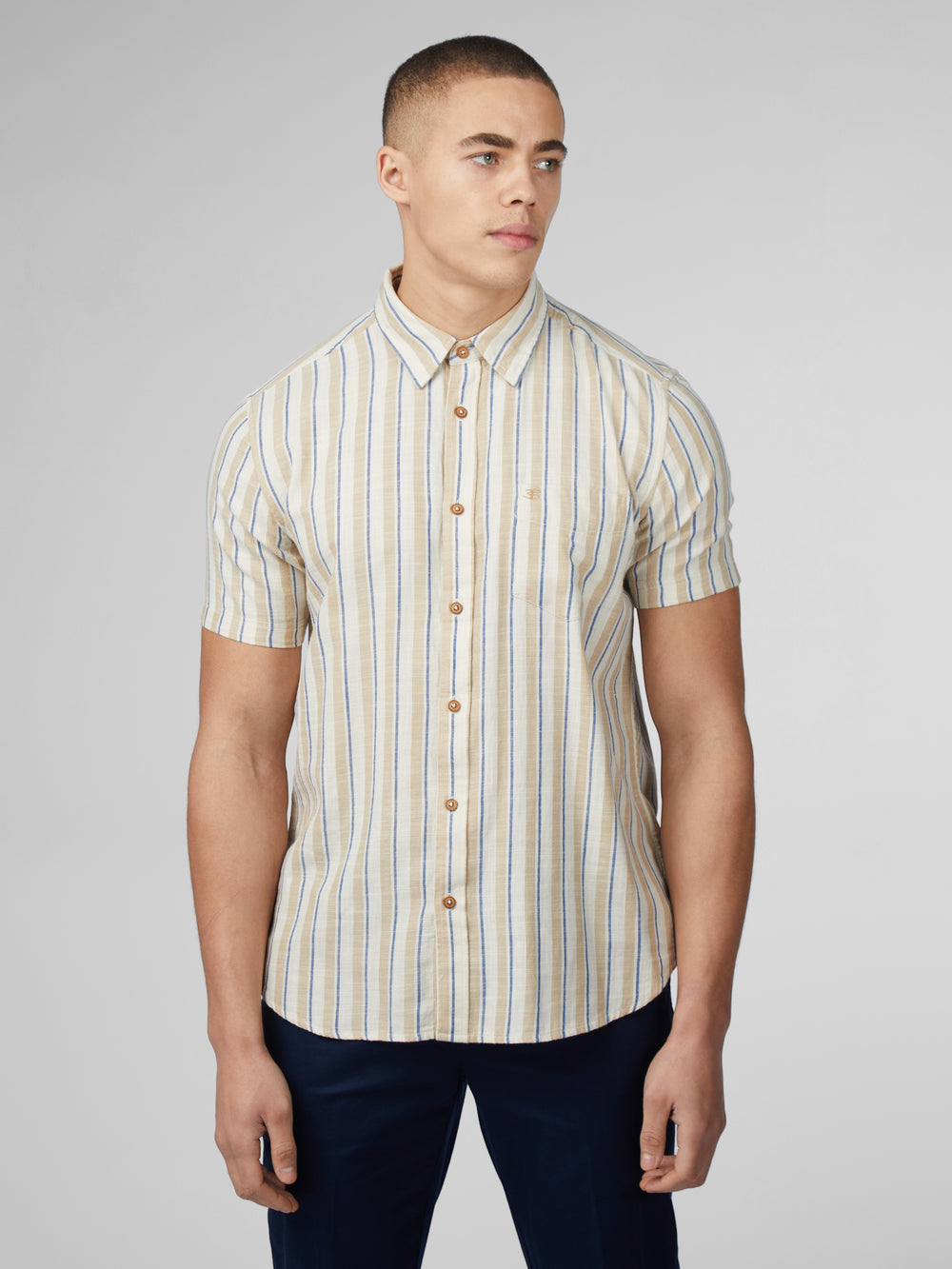 πουκαμισα Ben Sherman Signature Mod Stripe ασπρα | NSD-576938