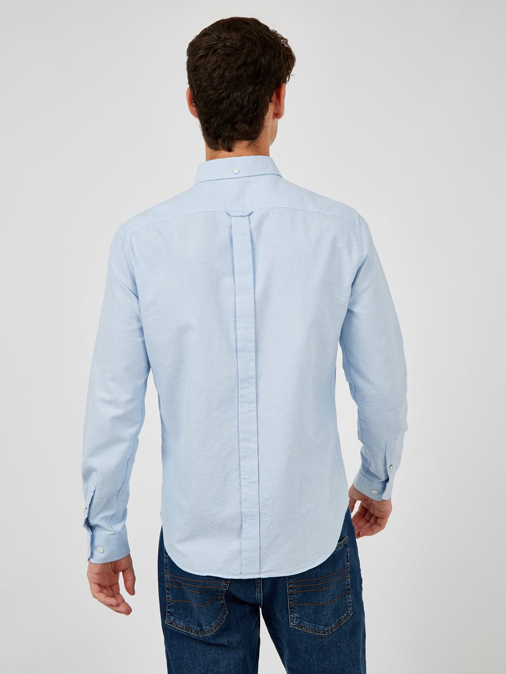 πουκαμισα Ben Sherman Signature Organic Long-Sleeve Oxford μπλε | ACK-398602