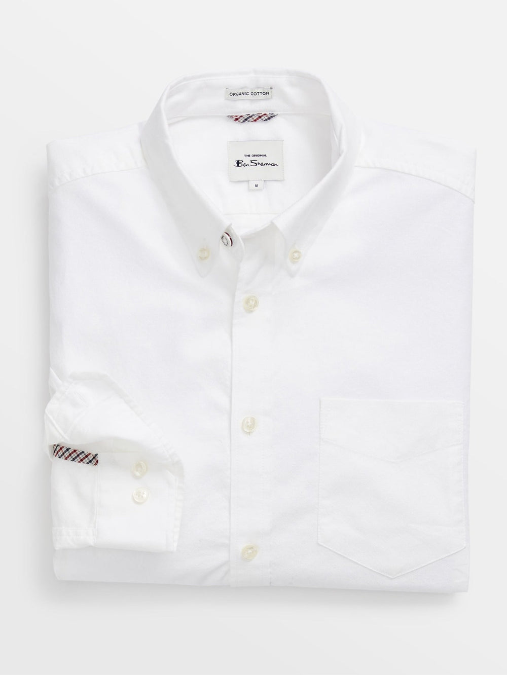 πουκαμισα Ben Sherman Signature Organic Long-Sleeve Oxford ασπρα | VOS-280914