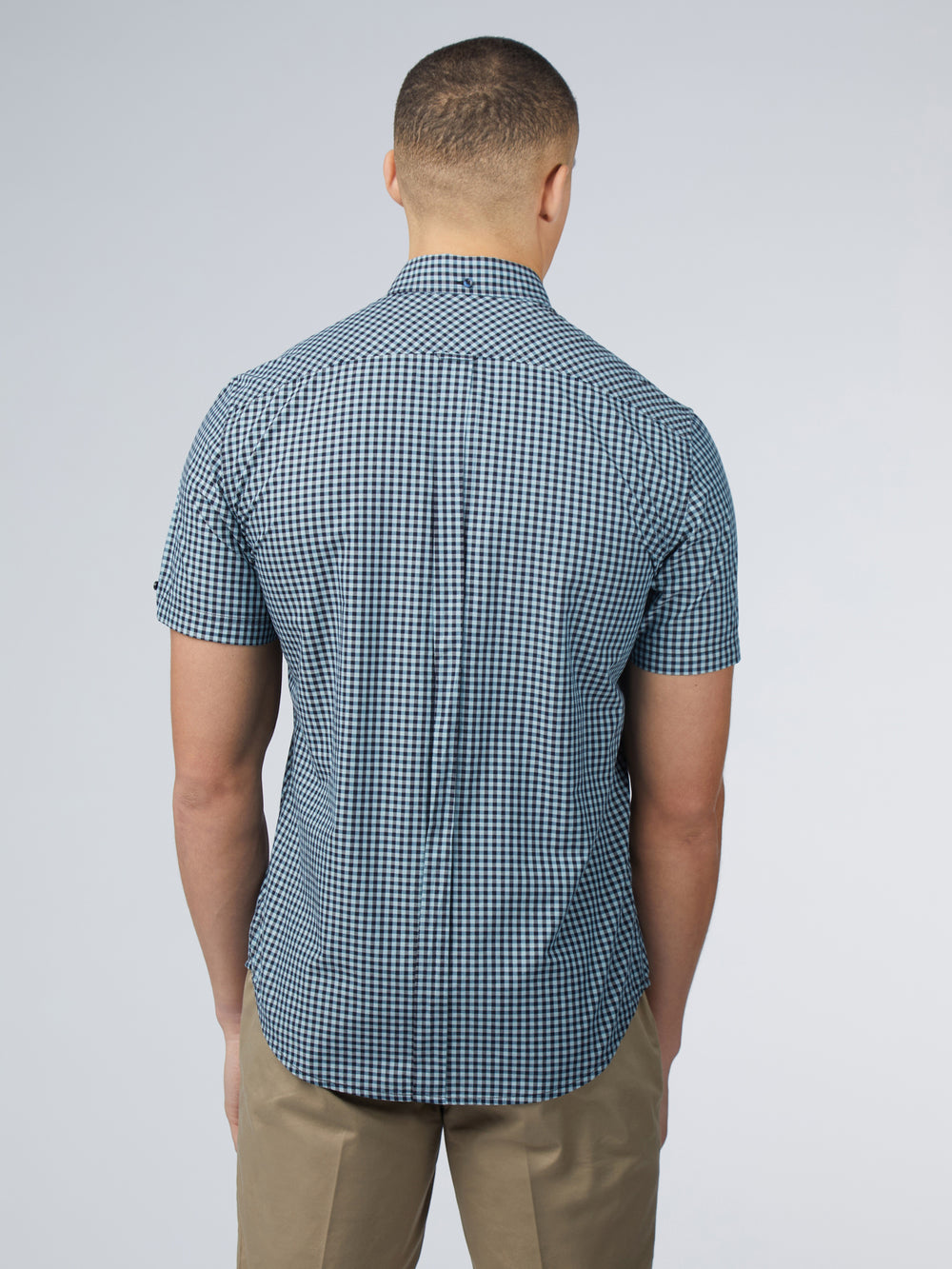 πουκαμισα Ben Sherman Signature Short Sleeve Gingham μπλε | BIC-239165