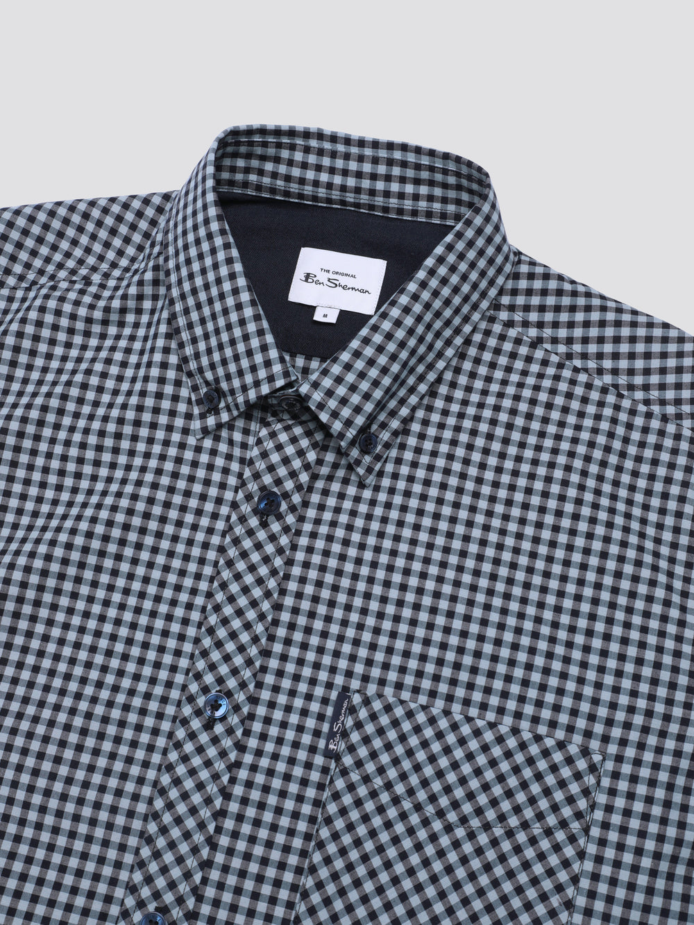 πουκαμισα Ben Sherman Signature Short Sleeve Gingham μπλε | BIC-239165