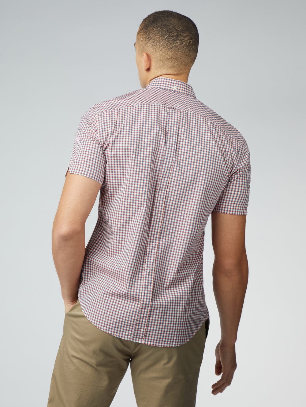 πουκαμισα Ben Sherman Signature Short Sleeve Gingham κοκκινα ασπρα | AIX-760128