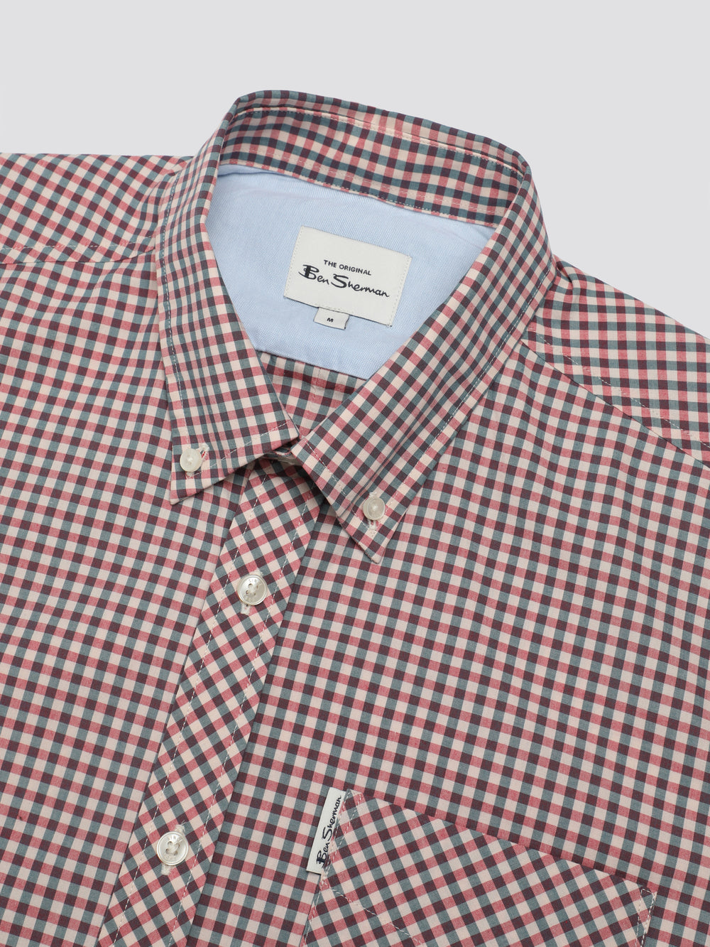 πουκαμισα Ben Sherman Signature Short Sleeve Gingham κοκκινα ασπρα | AIX-760128